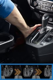 Sliding shifter in the BraunAbility Chevrolet Traverse wheelchiar accessible SUV